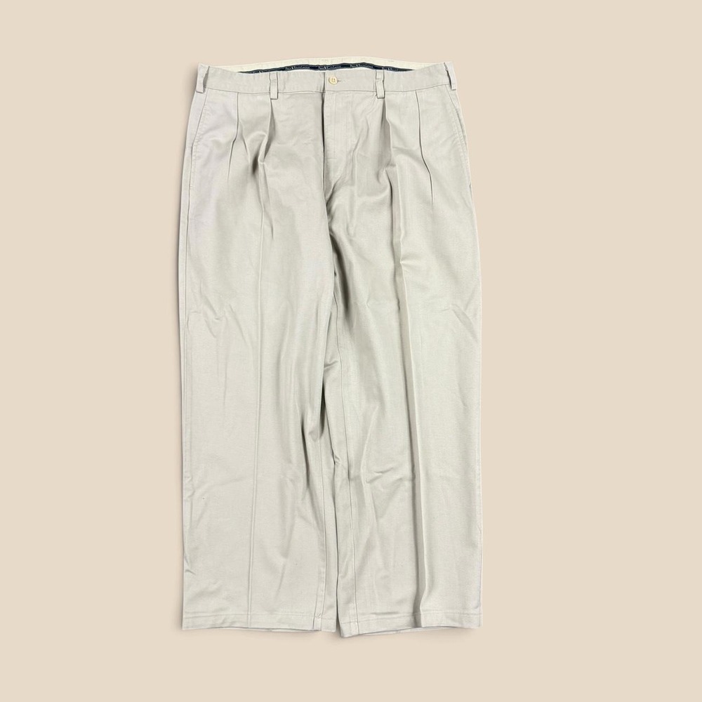 Vintage Polo Ralph Lauren Andrew Pant Pleated Trousers Tan 38x32 fits 36x29